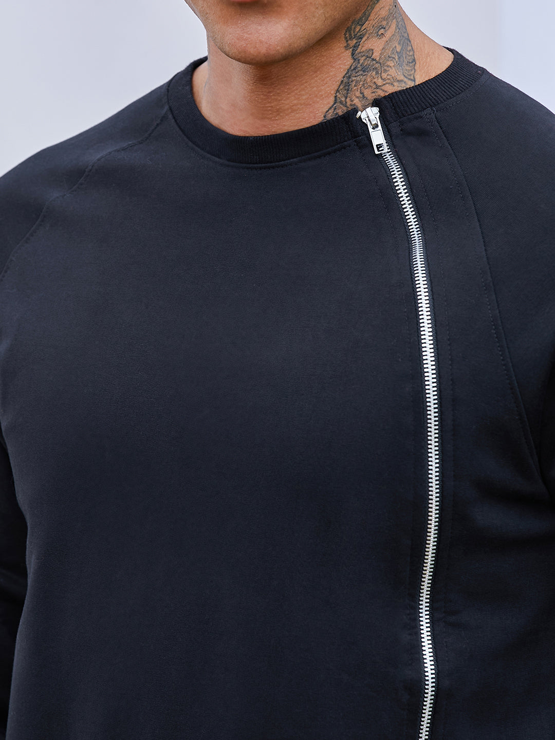 Sweatshirt With Asymmetriclal Zip