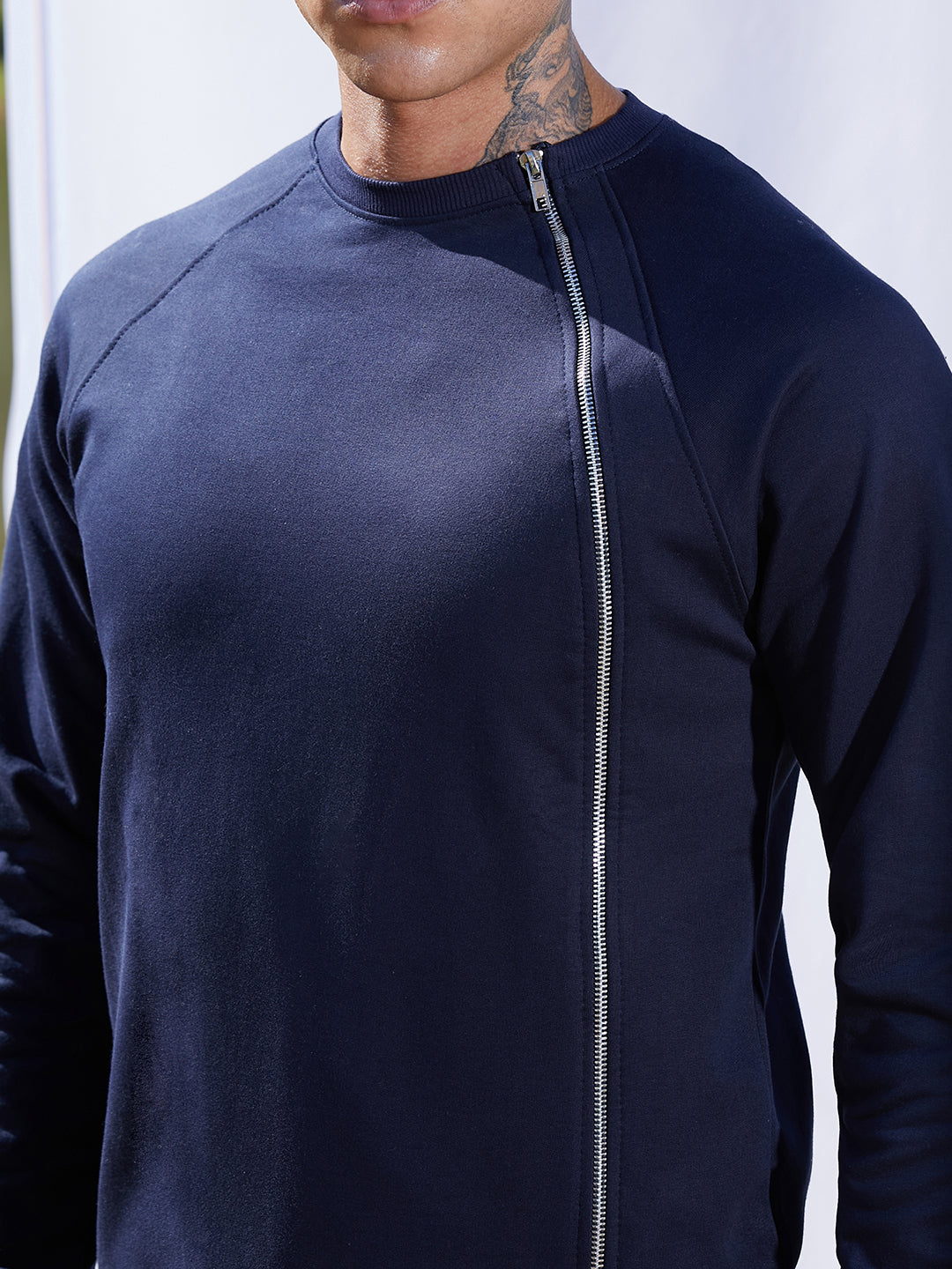 Sweatshirt With Asymmetriclal Zip