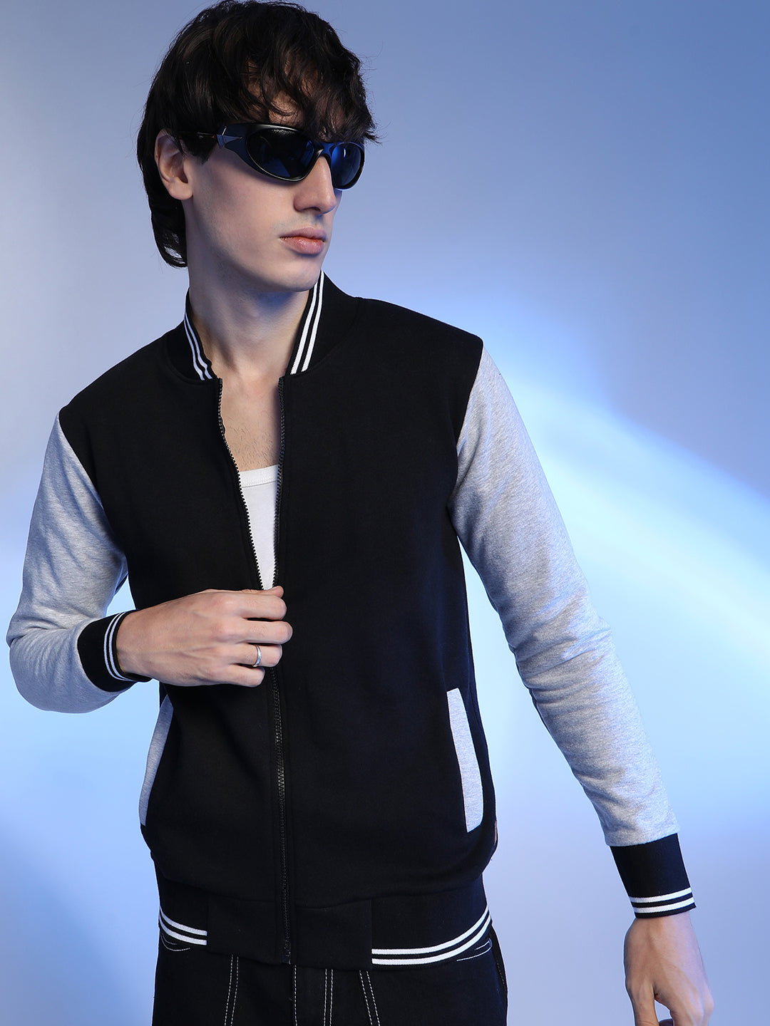 Zip-Front Jacket With Open-Angled Pocket