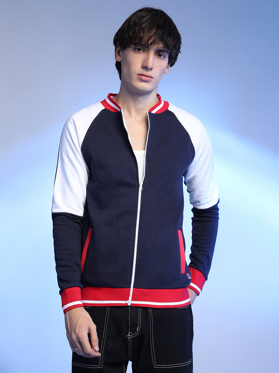 Zip-Front Jacket With Raglan Sleeve