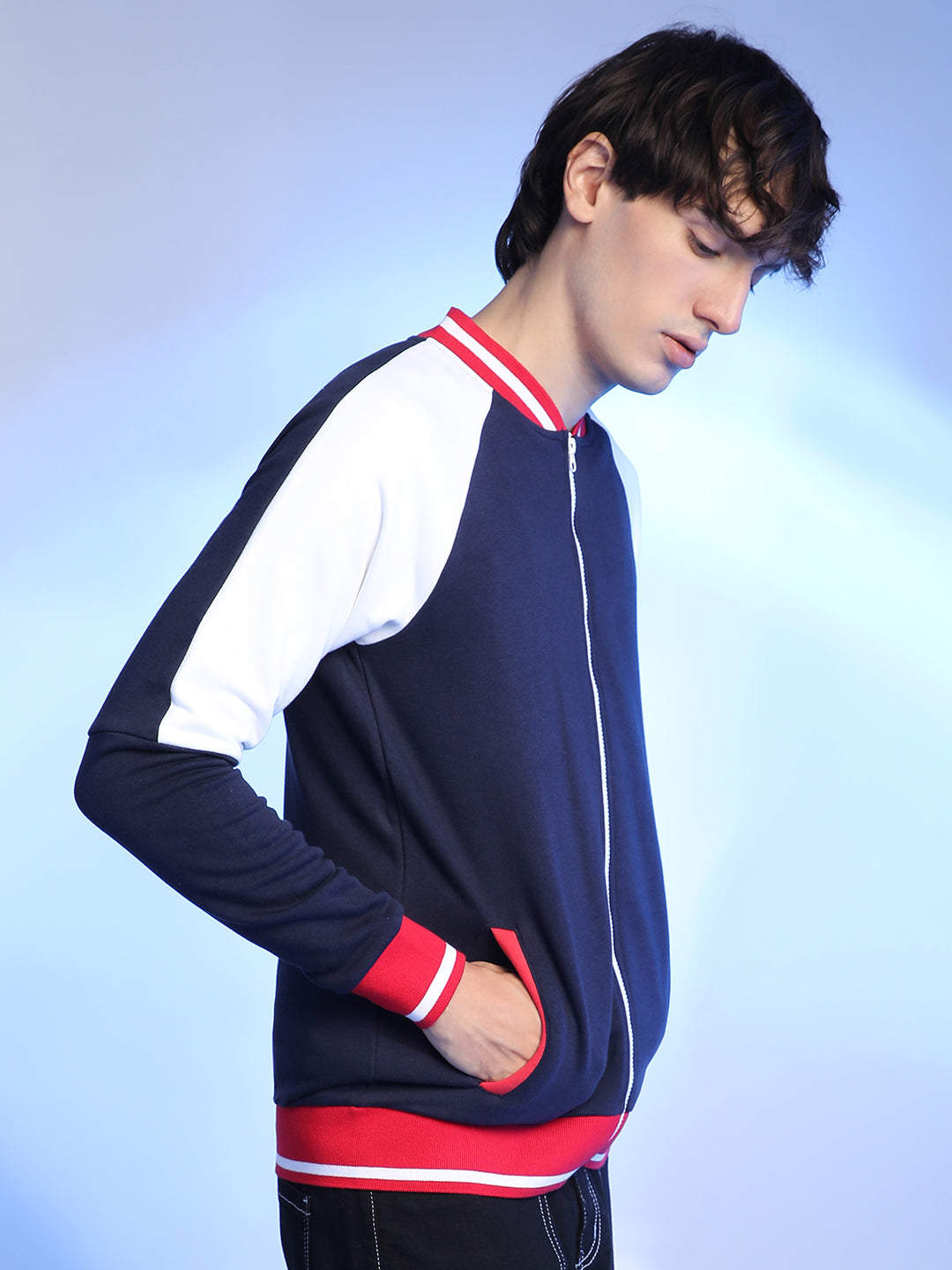 Zip-Front Jacket With Raglan Sleeve