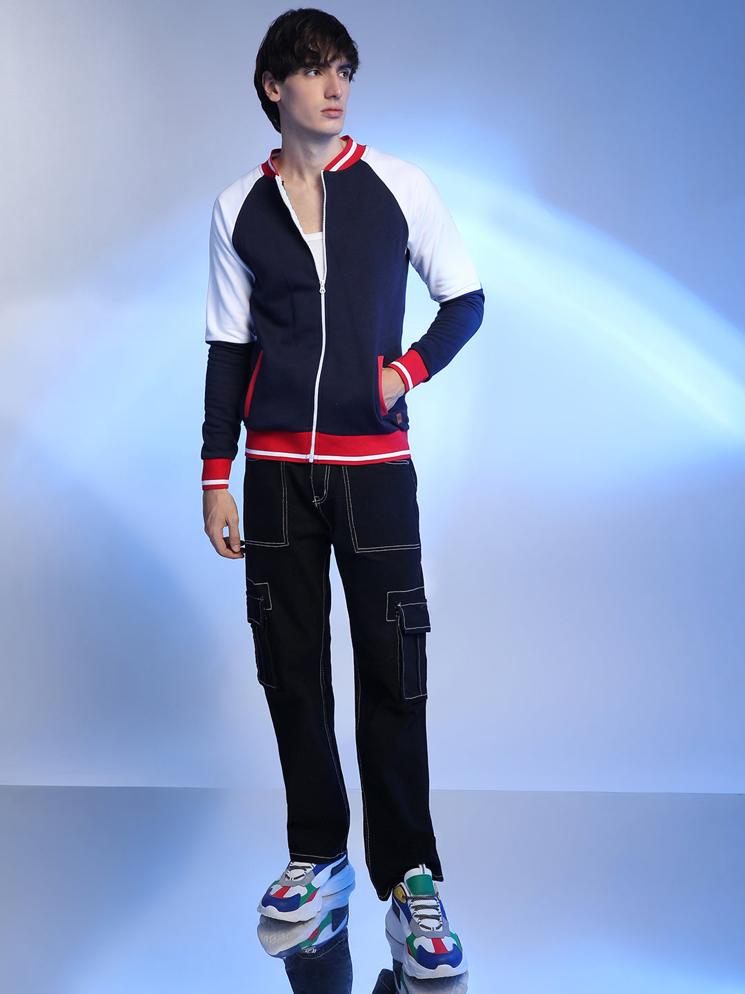 Zip-Front Jacket With Raglan Sleeve