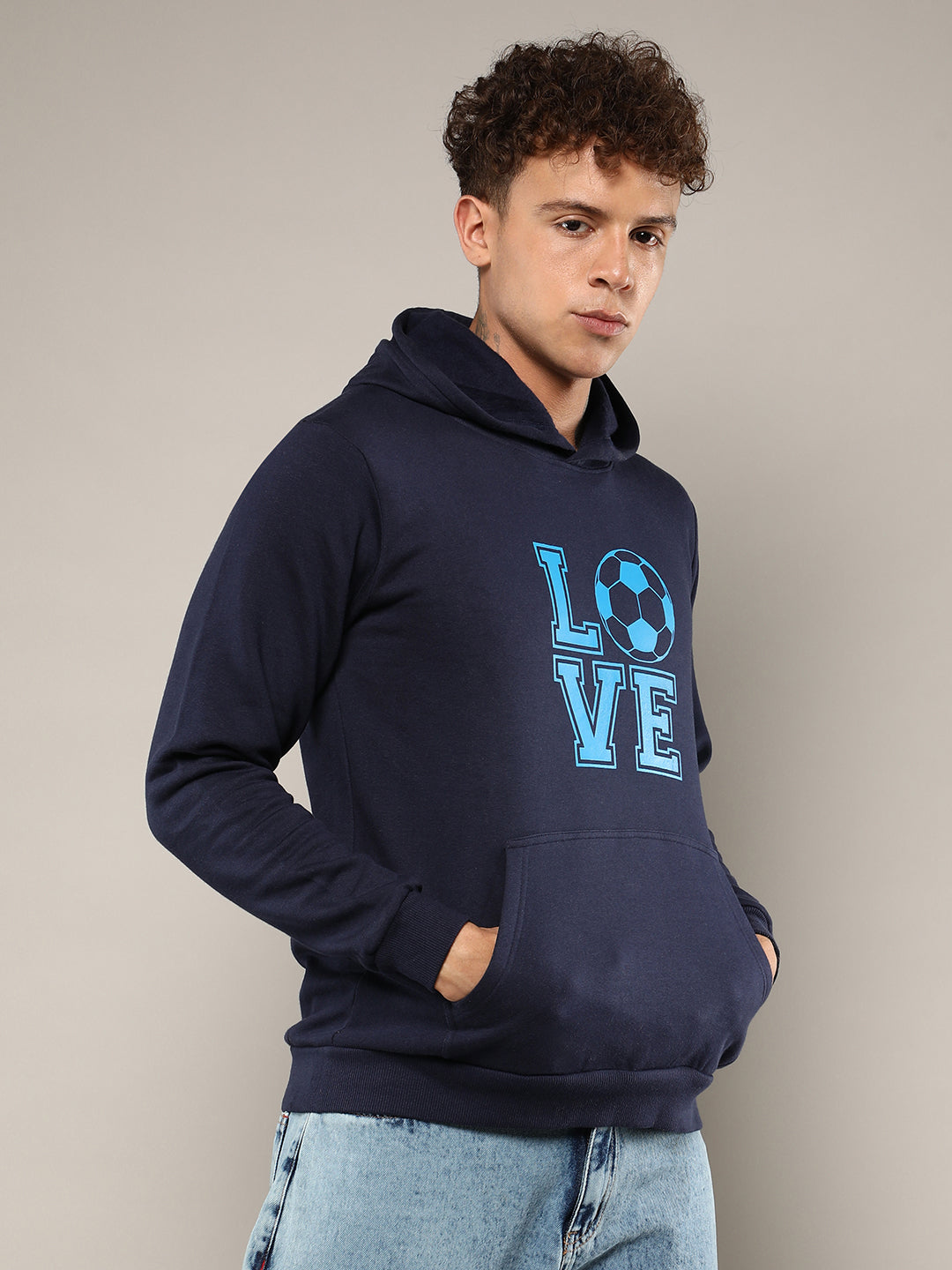 Love Football Hoodie With Kangaroo Pocket