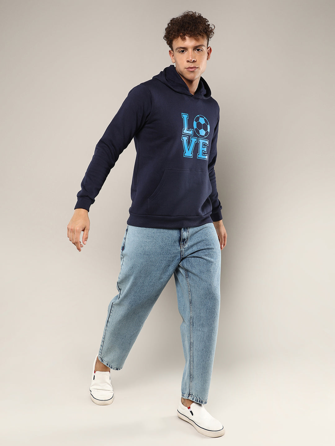 Love Football Hoodie With Kangaroo Pocket