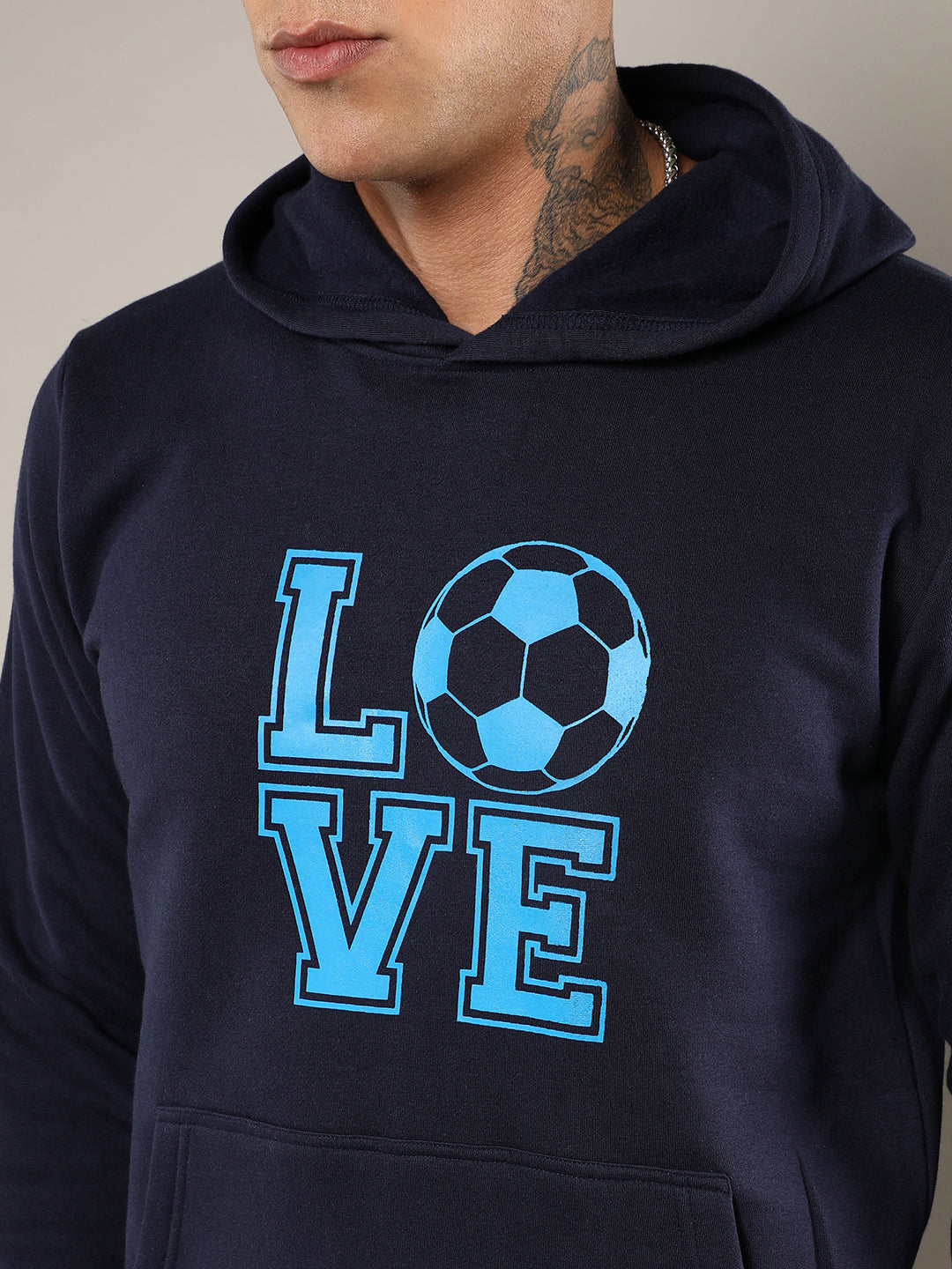 Love Football Hoodie With Kangaroo Pocket