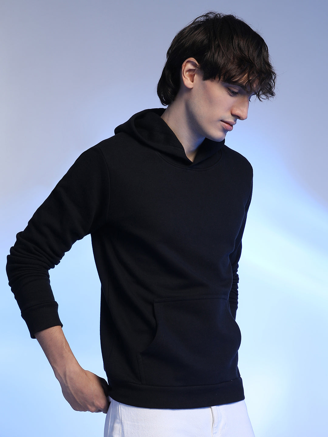 Pullover Hoodie With Contrast Drawstring