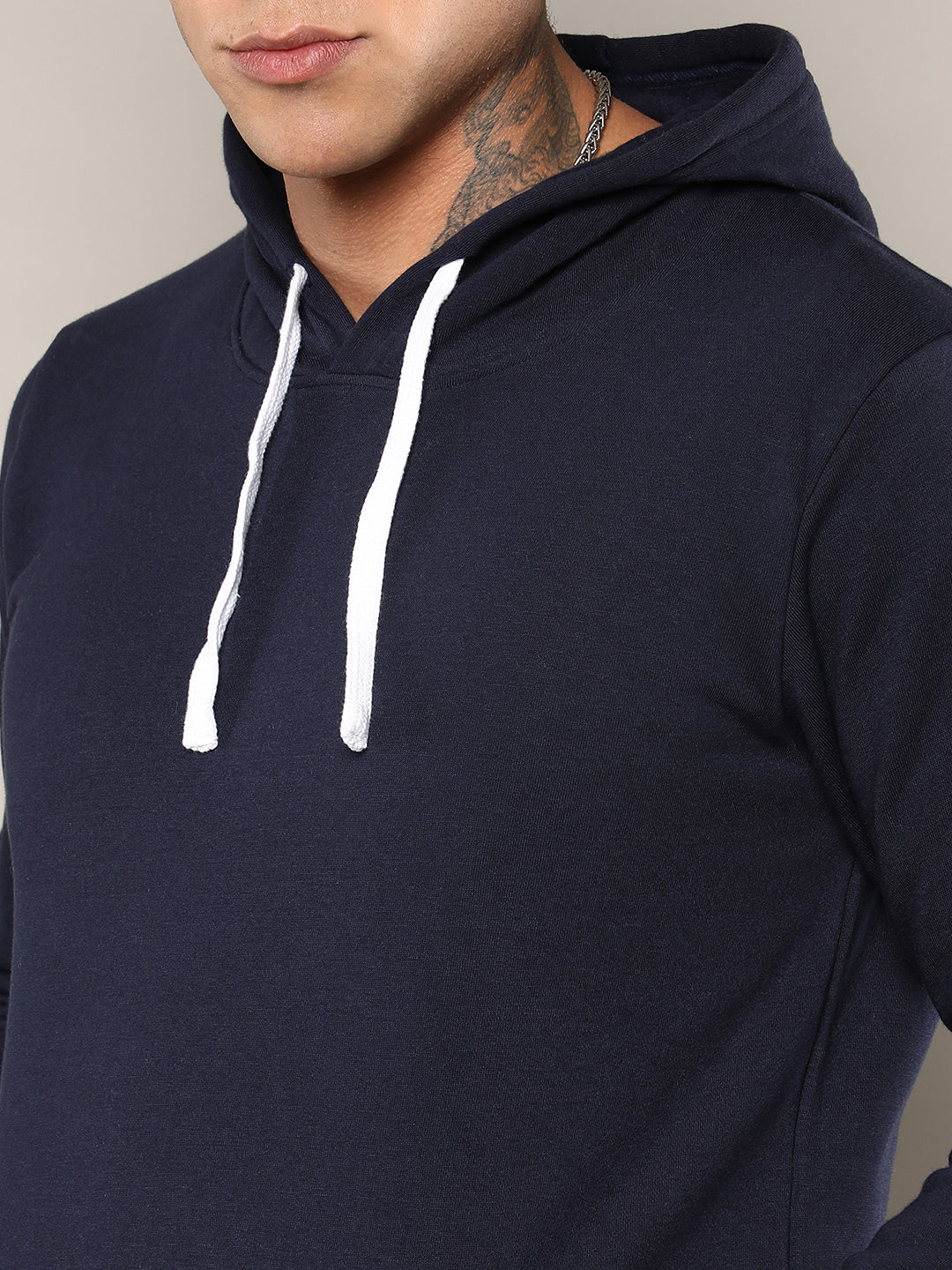 Pullover Hoodie With Contrast Drawstring