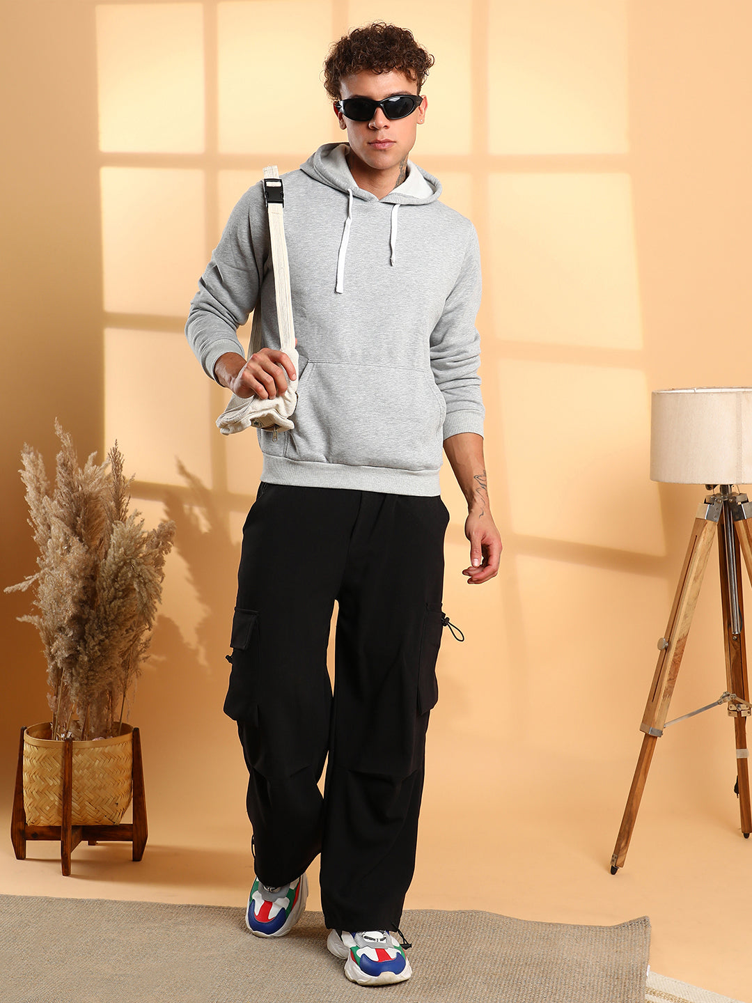 Pullover Hoodie With Contrast Drawstring