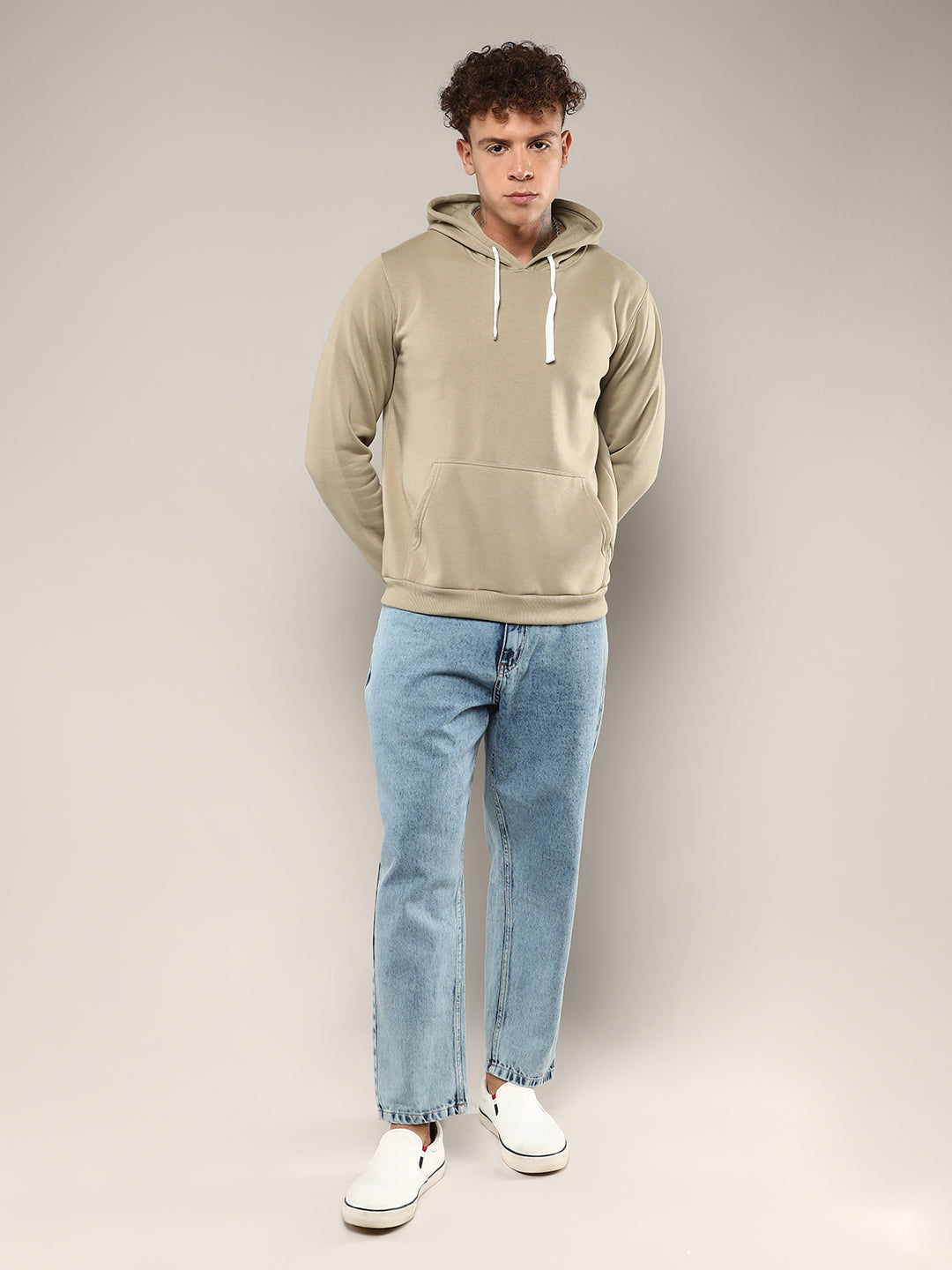 Pullover Hoodie With Contrast Drawstring