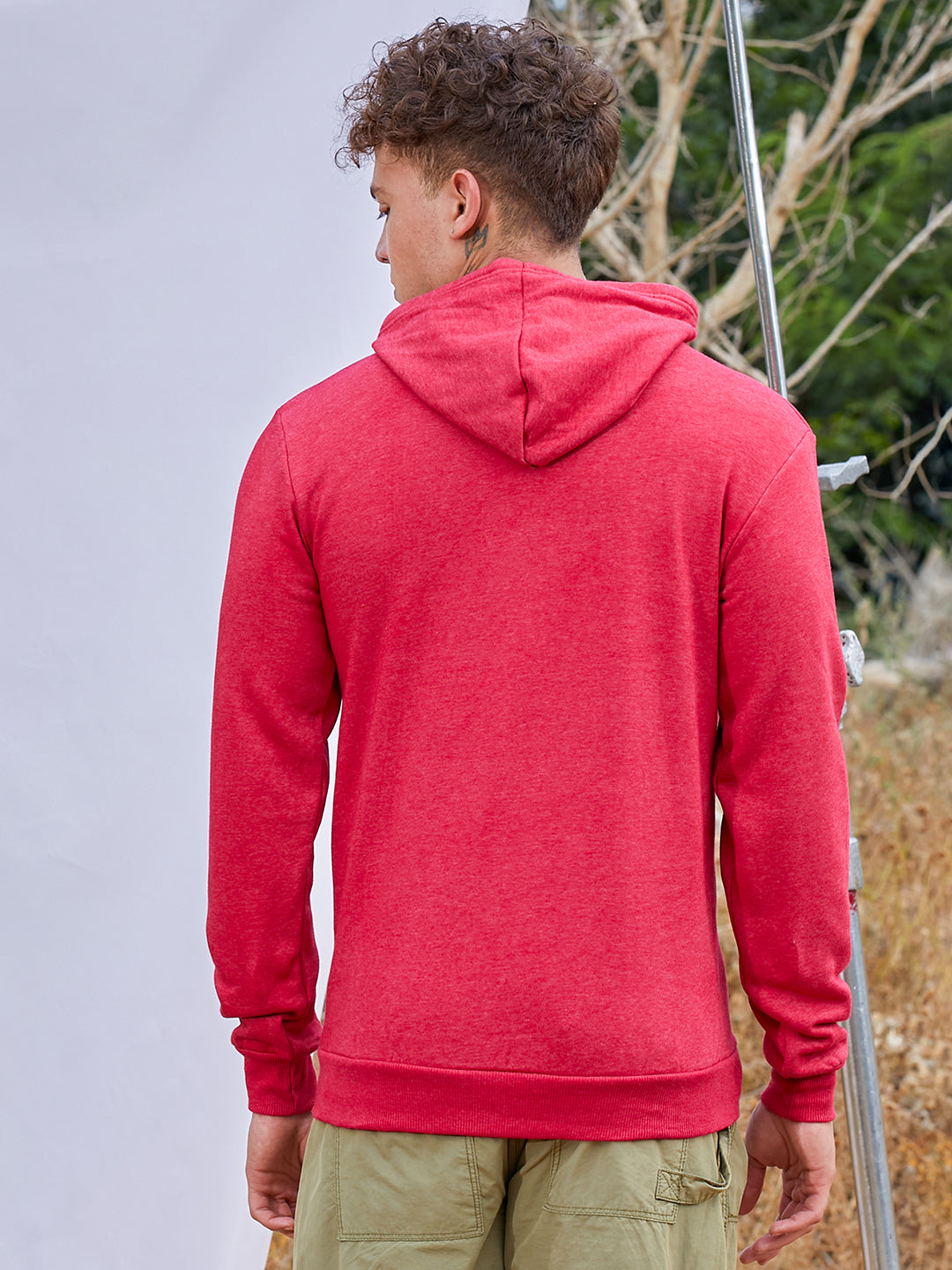 Pullover Hoodie With Contrast Drawstring