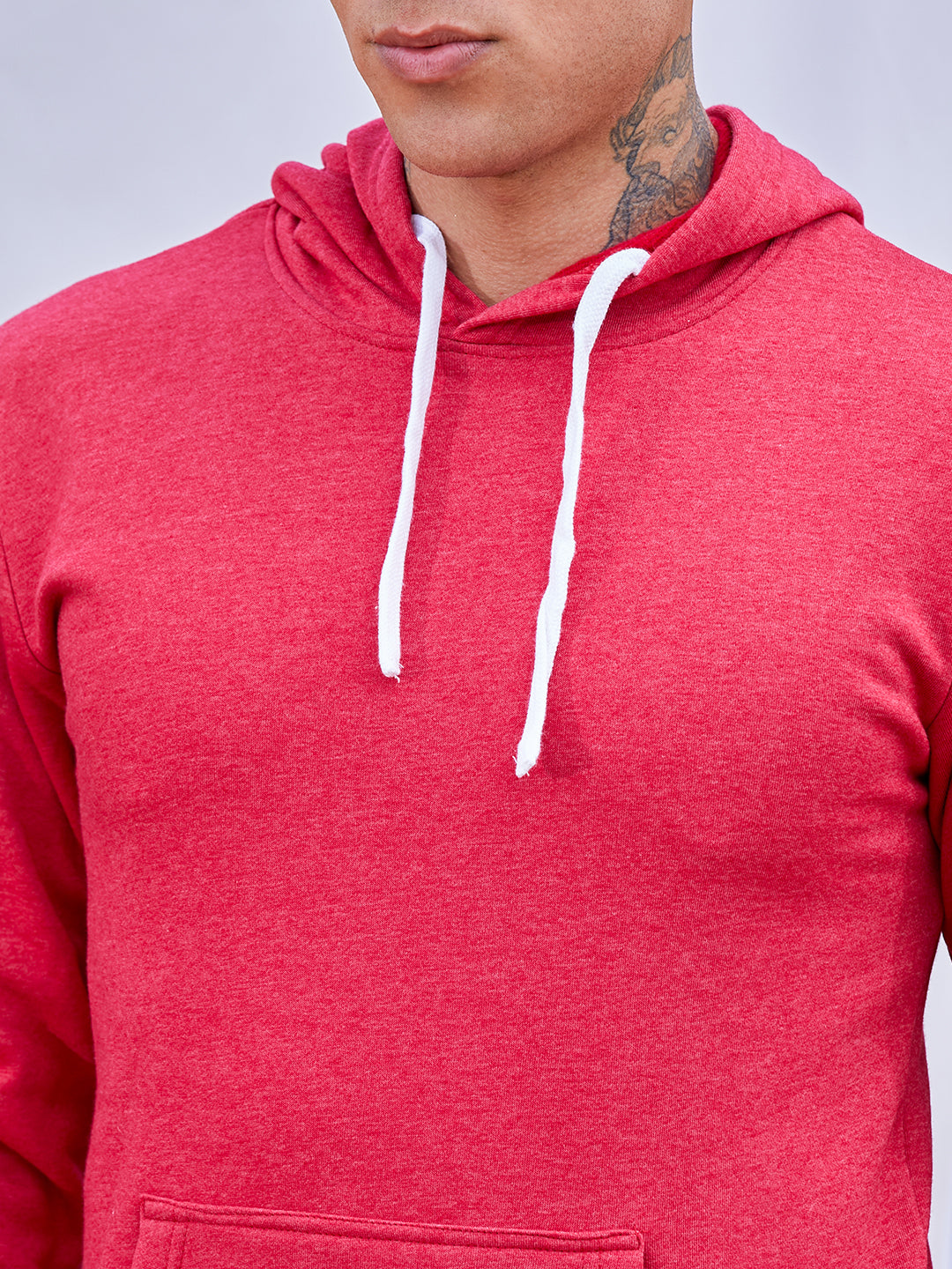 Pullover Hoodie With Contrast Drawstring