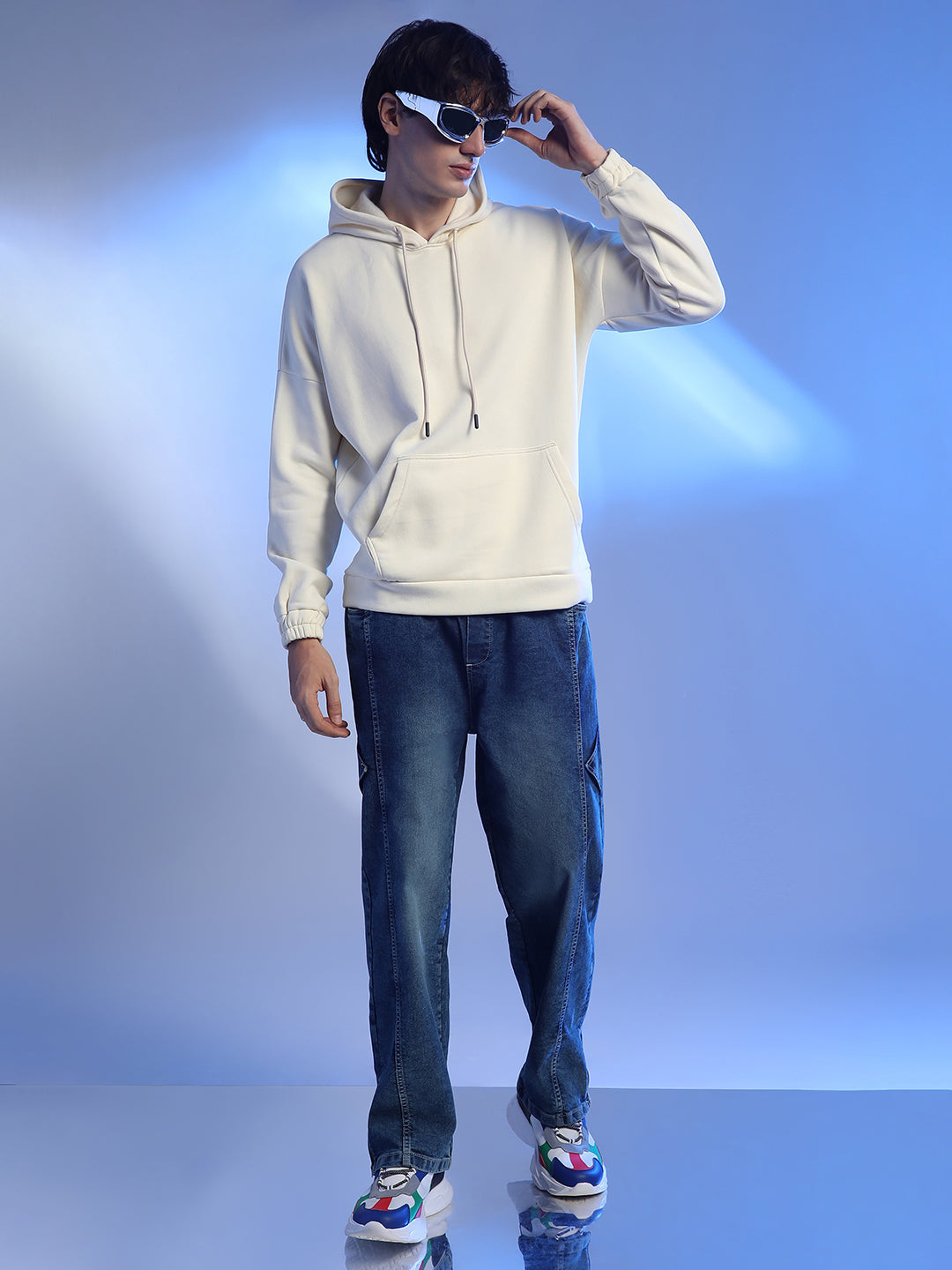 Oversized Pullover Sweatshirt With Kangaroo Pocket