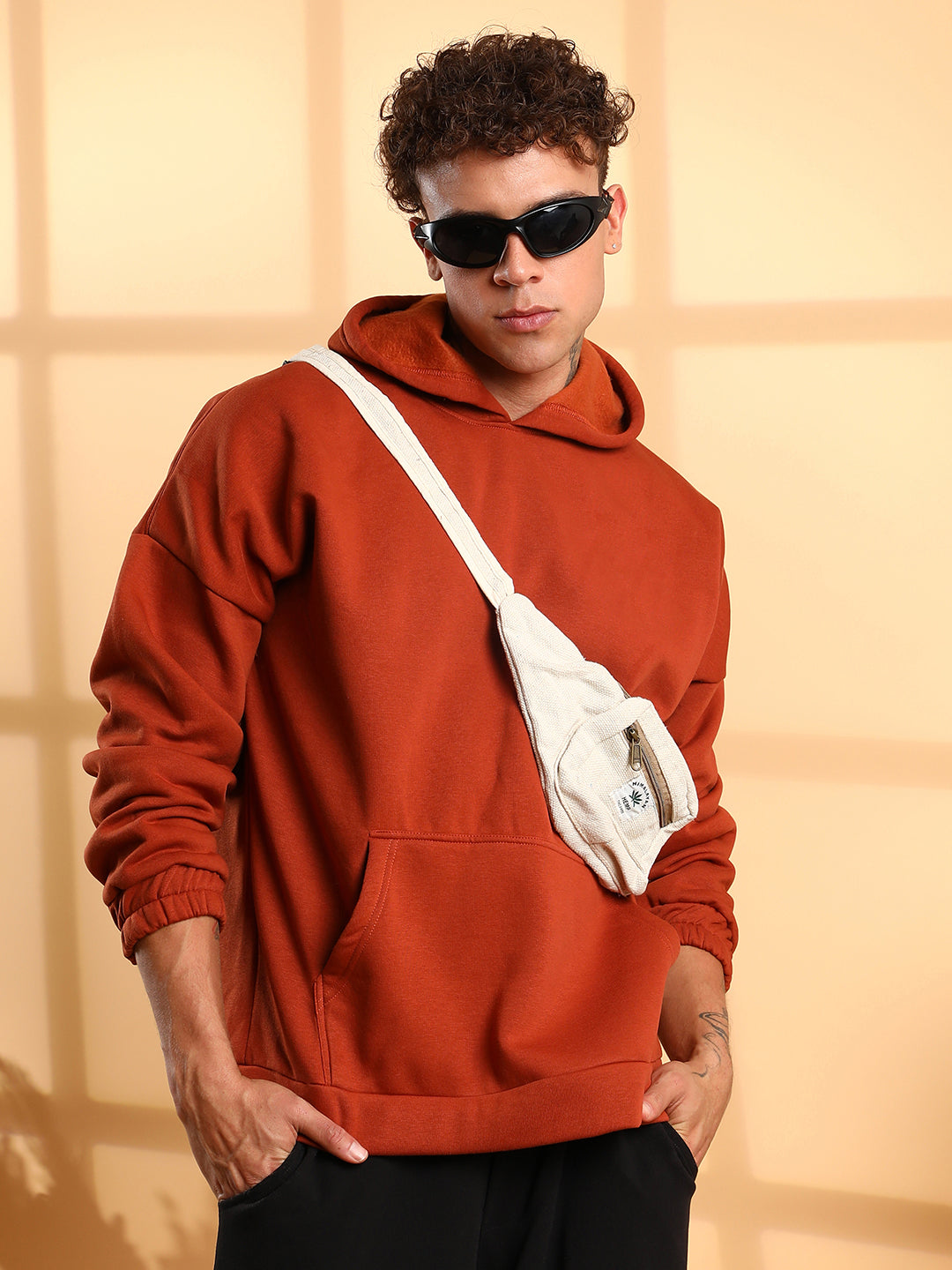 Oversized Pullover Sweatshirt With Kangaroo Pocket