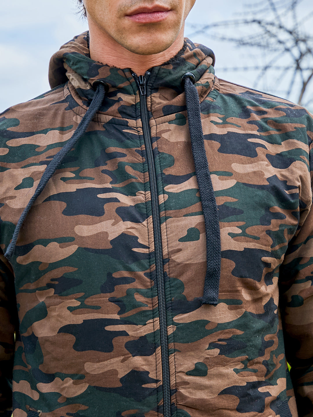 Camouflage Hoodie With Insert Pocket