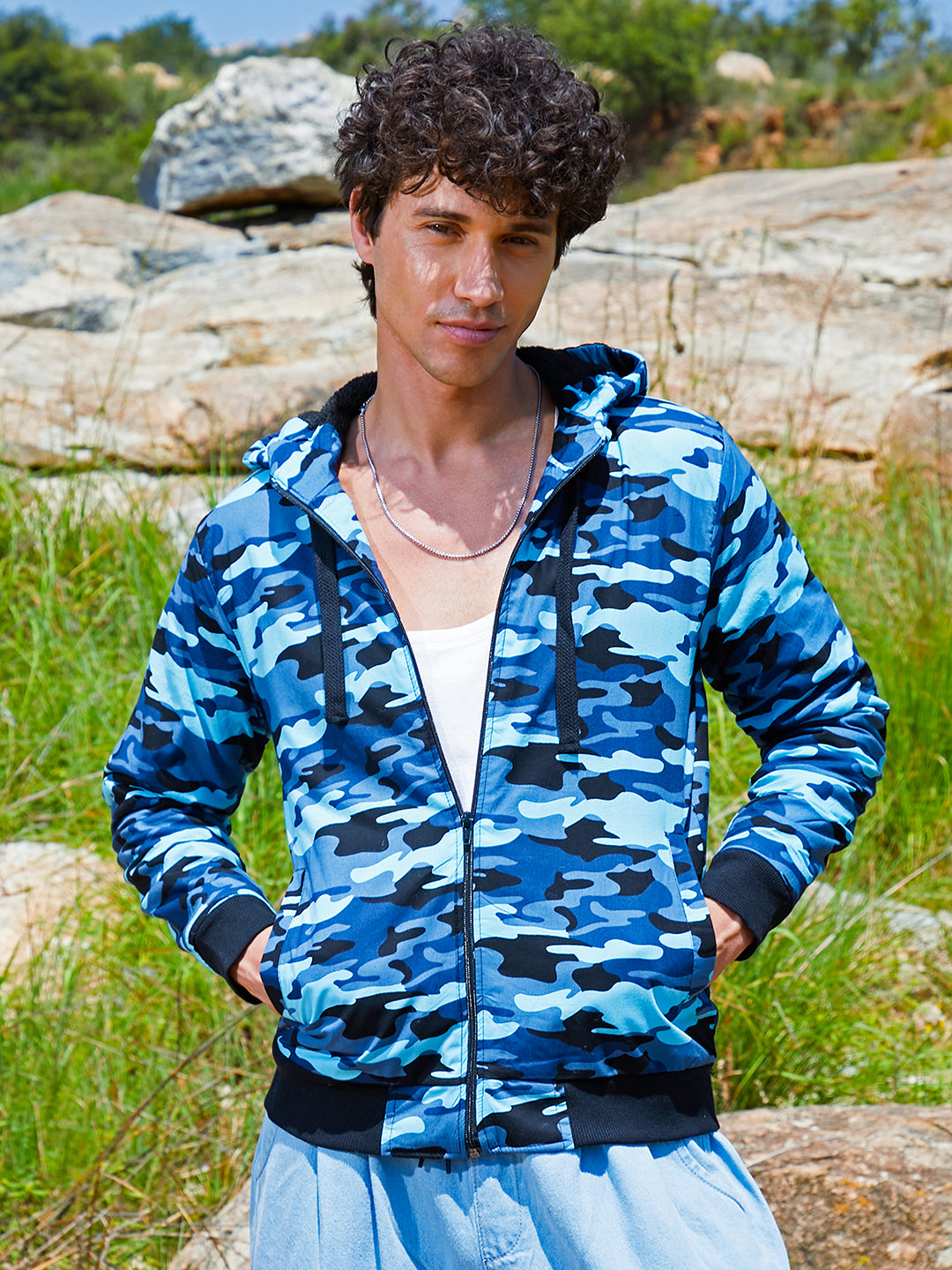 Camouflage Hoodie With Insert Pocket