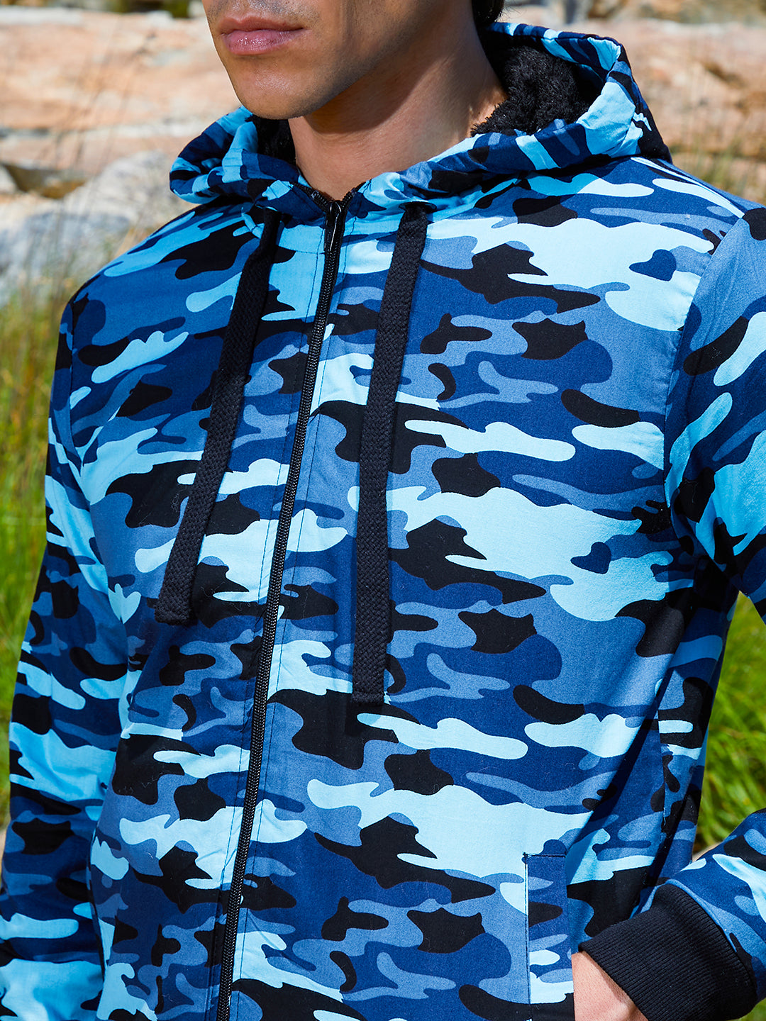 Camouflage Hoodie With Insert Pocket