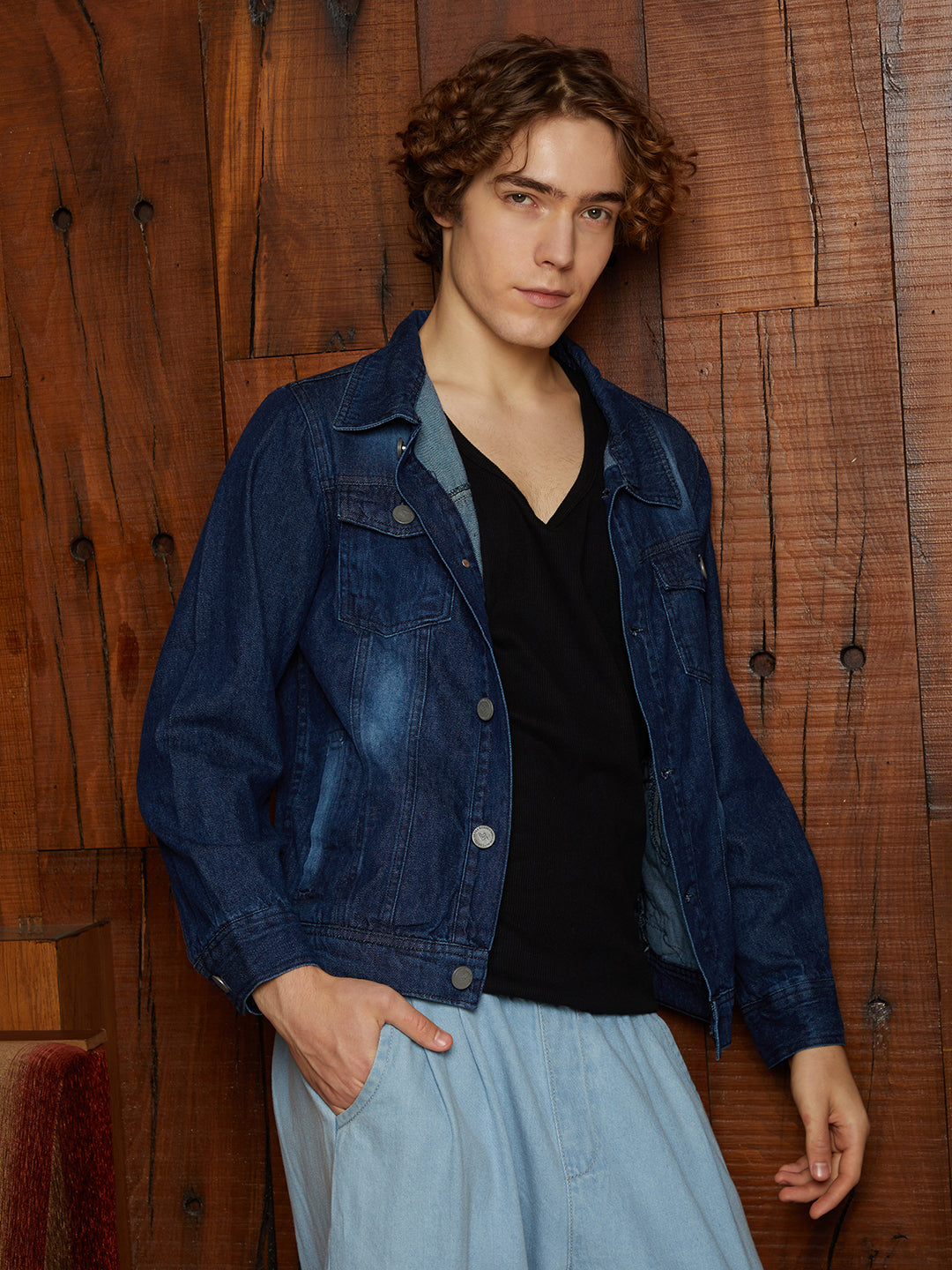 Medium-Wash Relaxed Denim Jacket