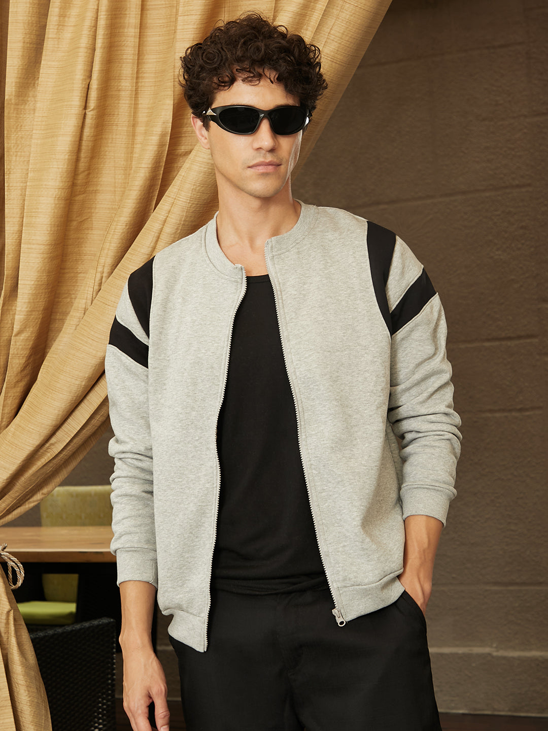 Zip-Front Jacket With Contrast Detail