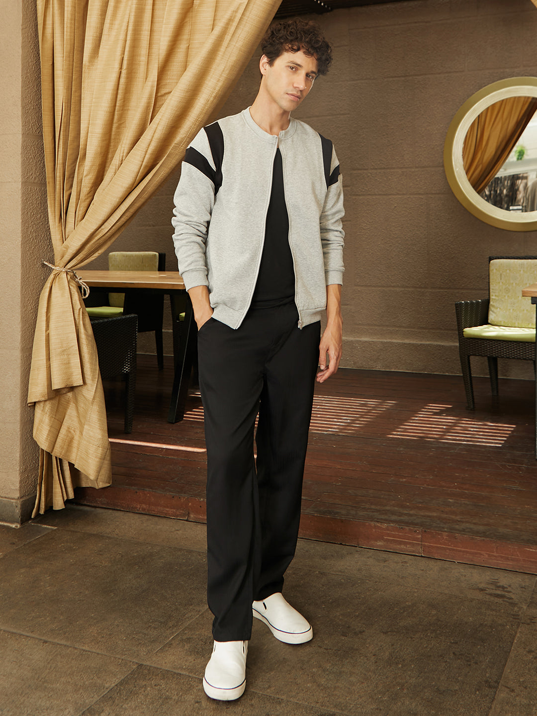 Zip-Front Jacket With Contrast Detail