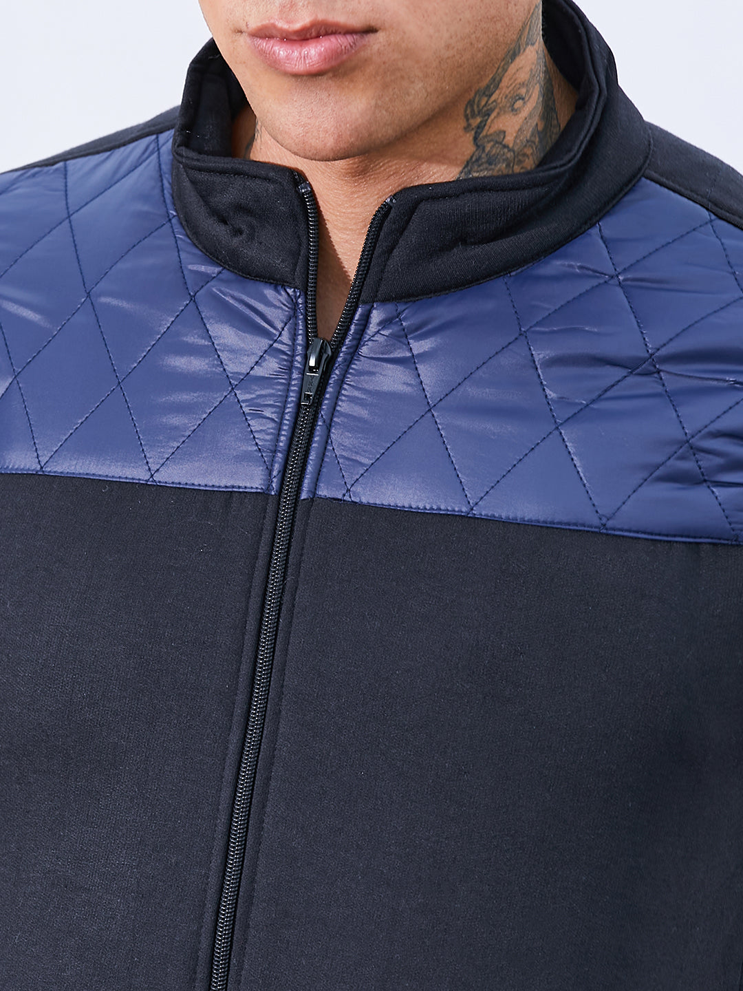 Zip-Front Jacket With Quilted Detail