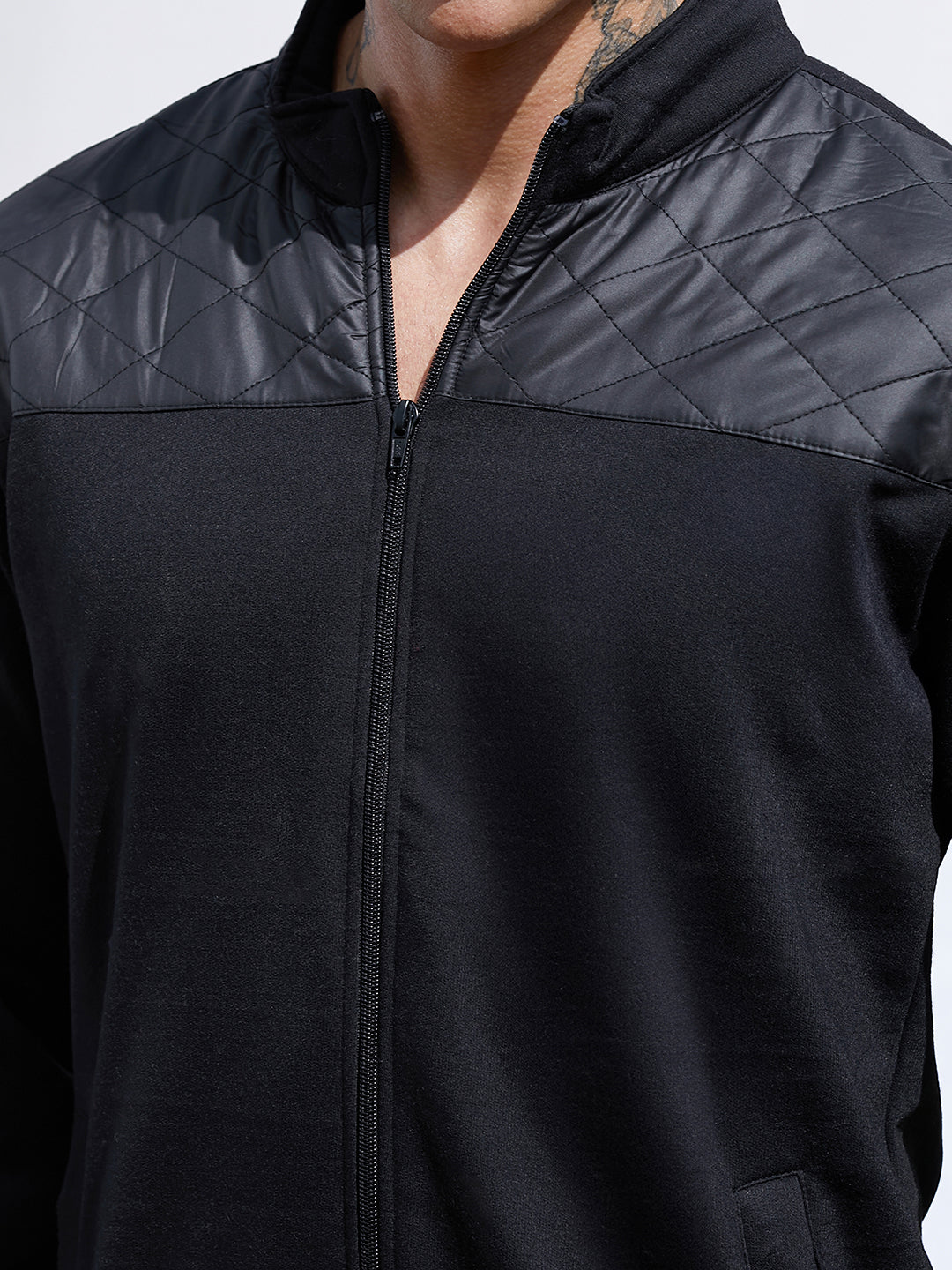 Zip-Front Jacket With Quilted Detail