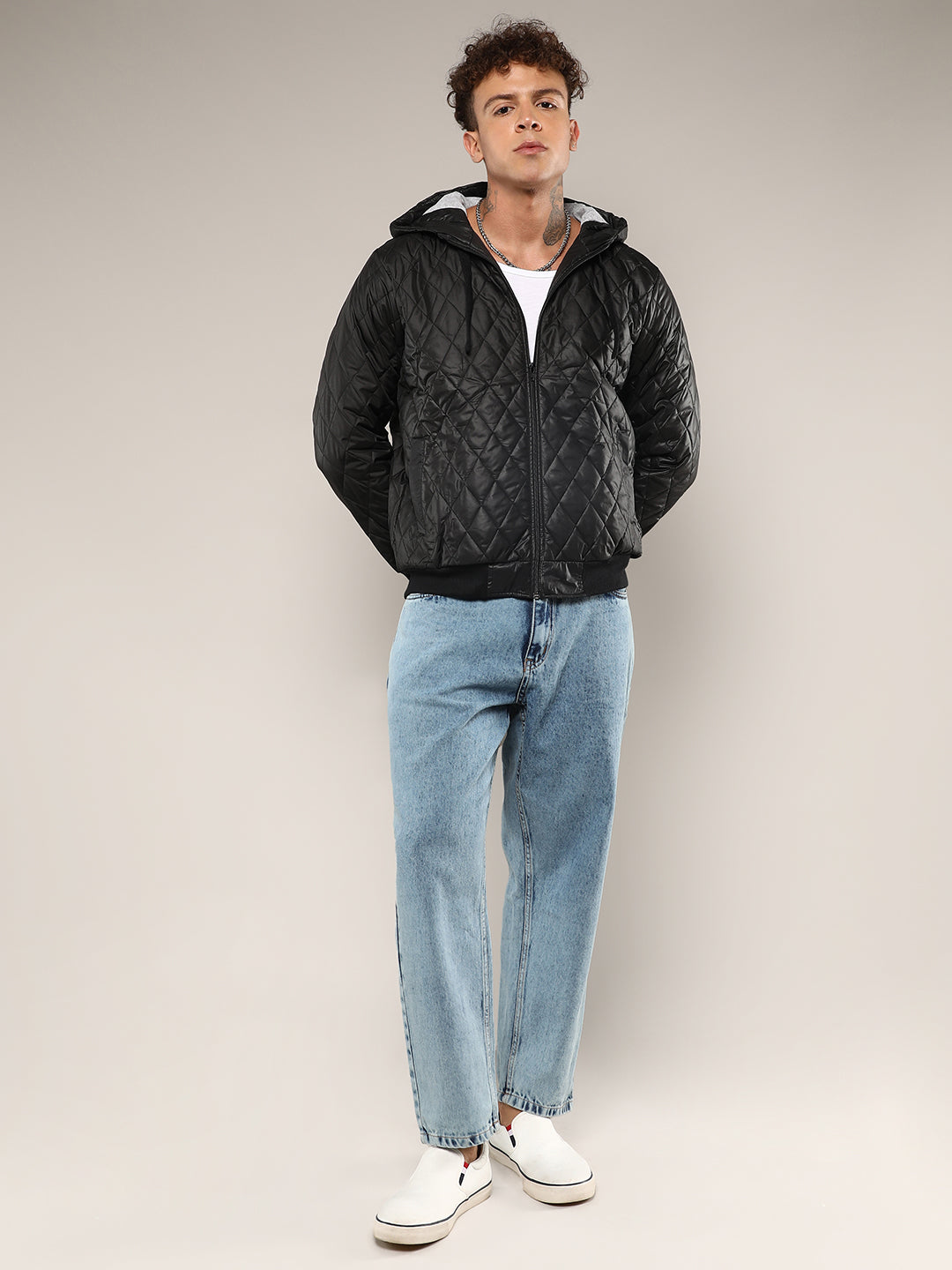 Quilted Puffer Jacket With Zip-Closure