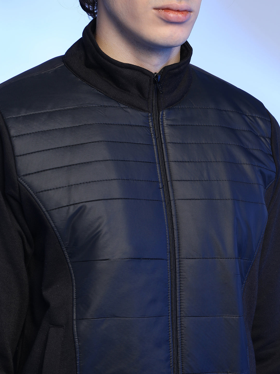 Zip-Front Jacket With Quilted Detail