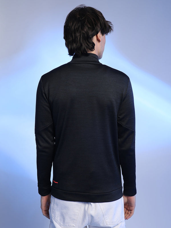 Heathered Activewear Jacket With Reflective Detail