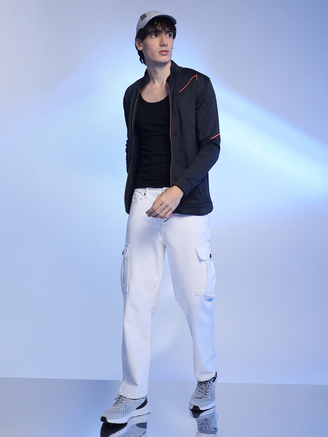 Heathered Activewear Jacket With Reflective Detail