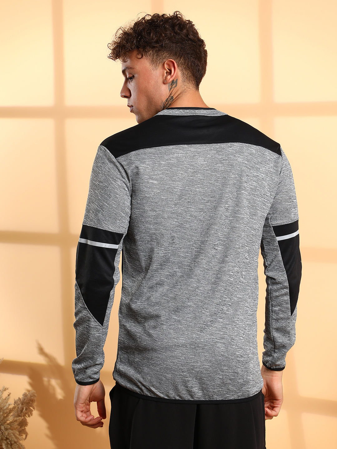 Heathered Activewear Jacket With Contrast Detail