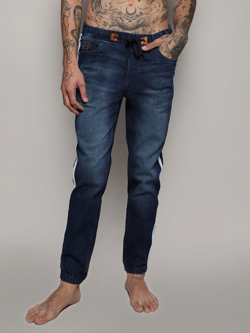 Side-Striped Denim Jeans