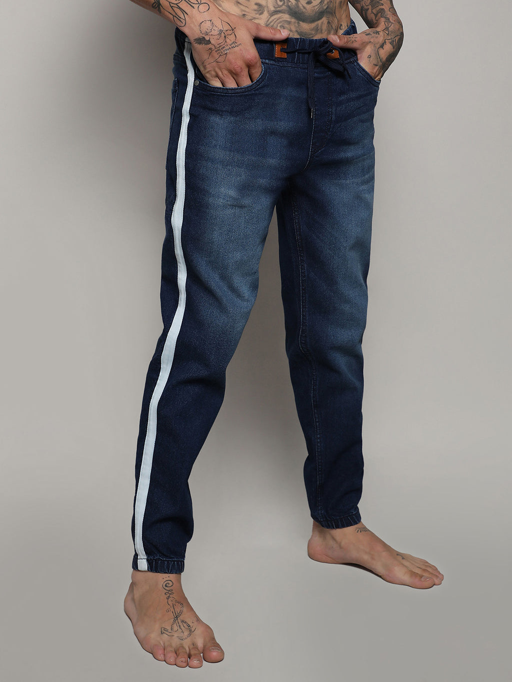 Side-Striped Denim Jeans