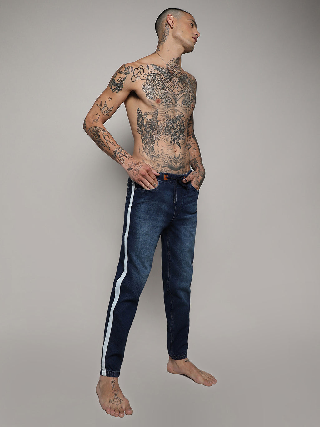 Side-Striped Denim Jeans