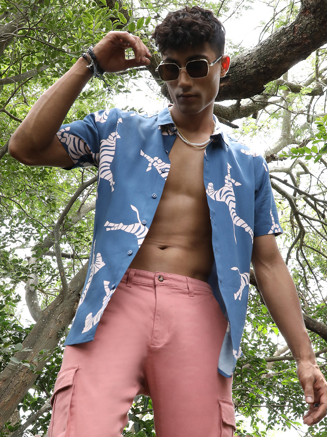 Contrast Zebra Shirt