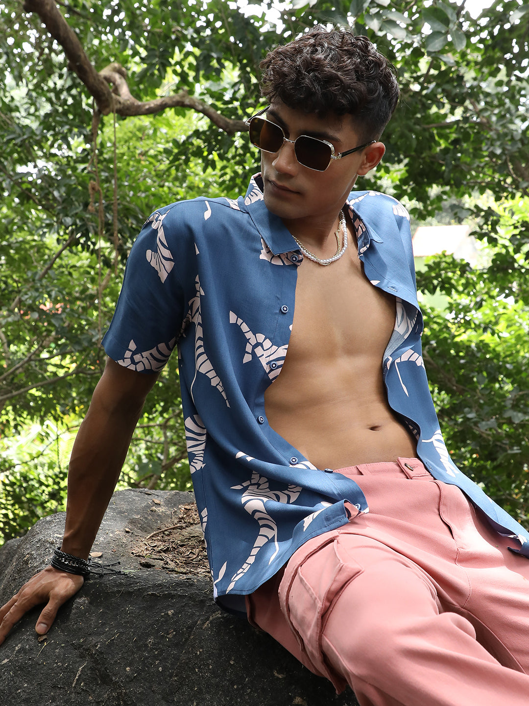 Contrast Zebra Shirt