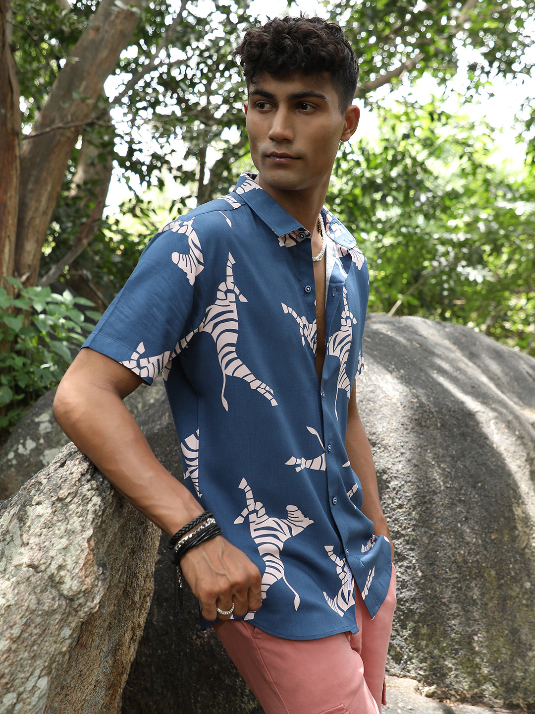 Contrast Zebra Shirt