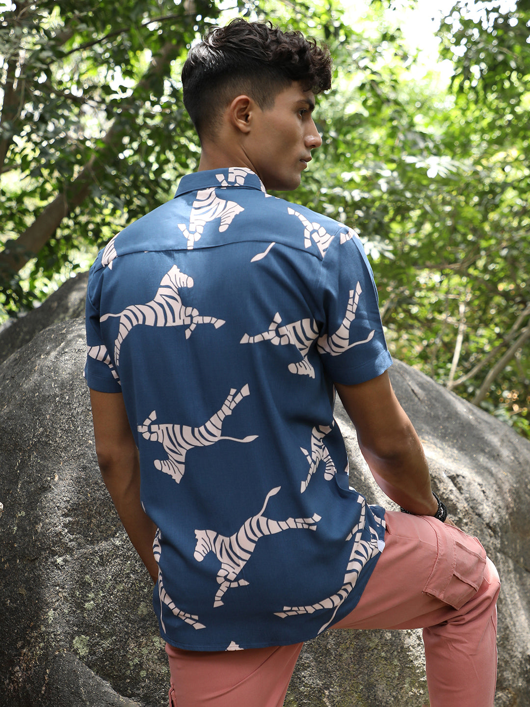 Contrast Zebra Shirt