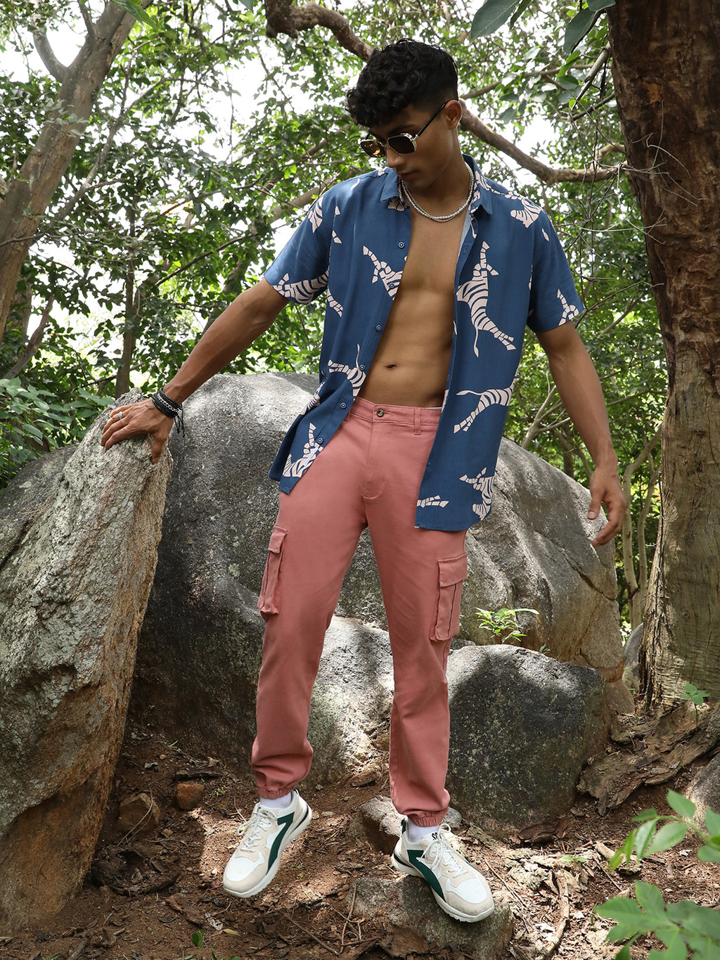 Contrast Zebra Shirt