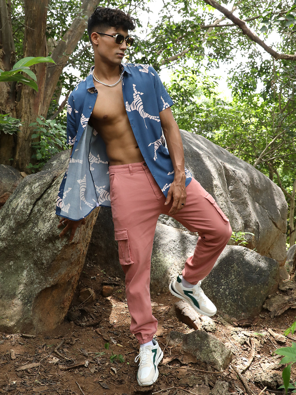 Contrast Zebra Shirt