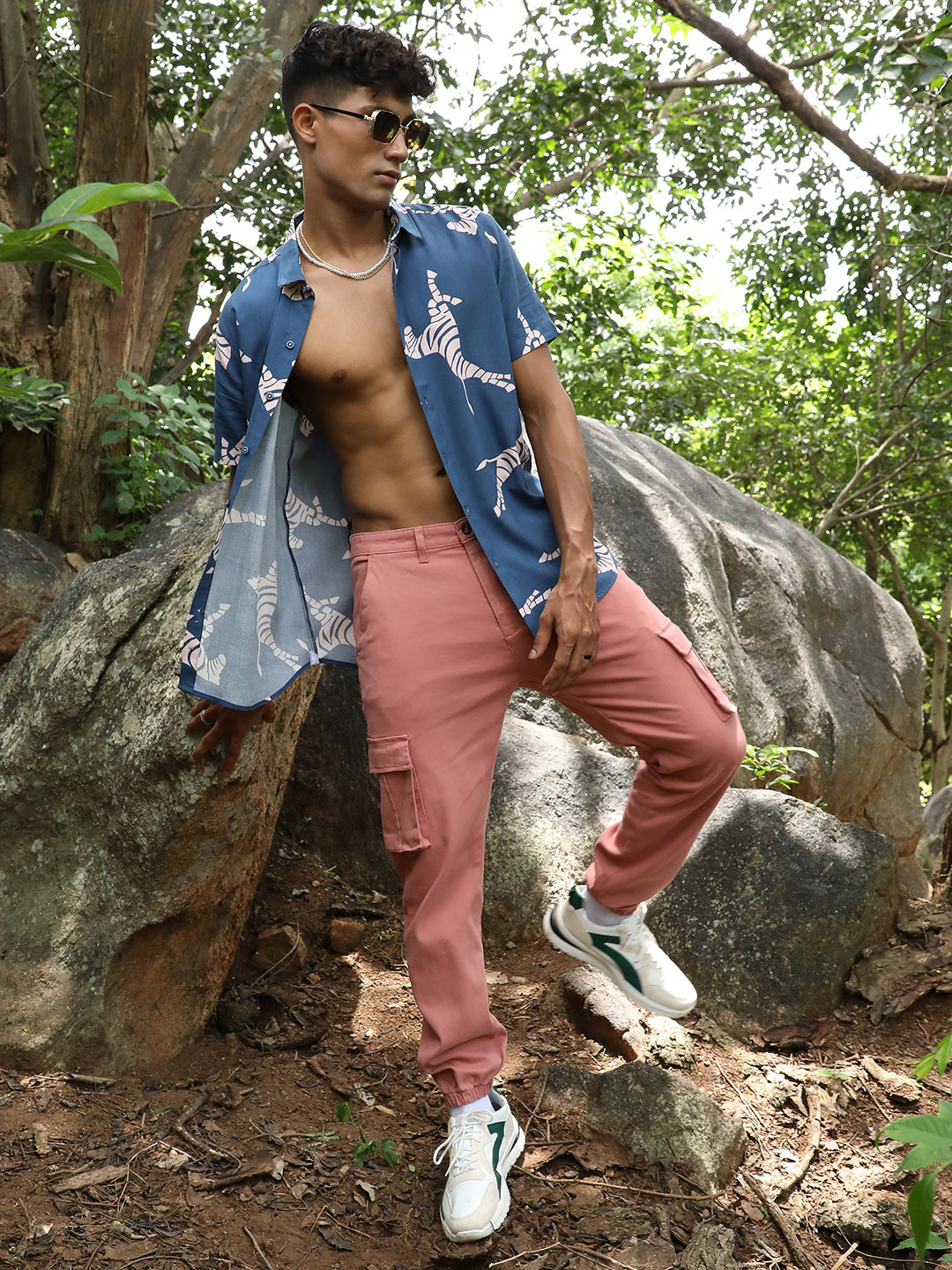 Contrast Zebra Shirt