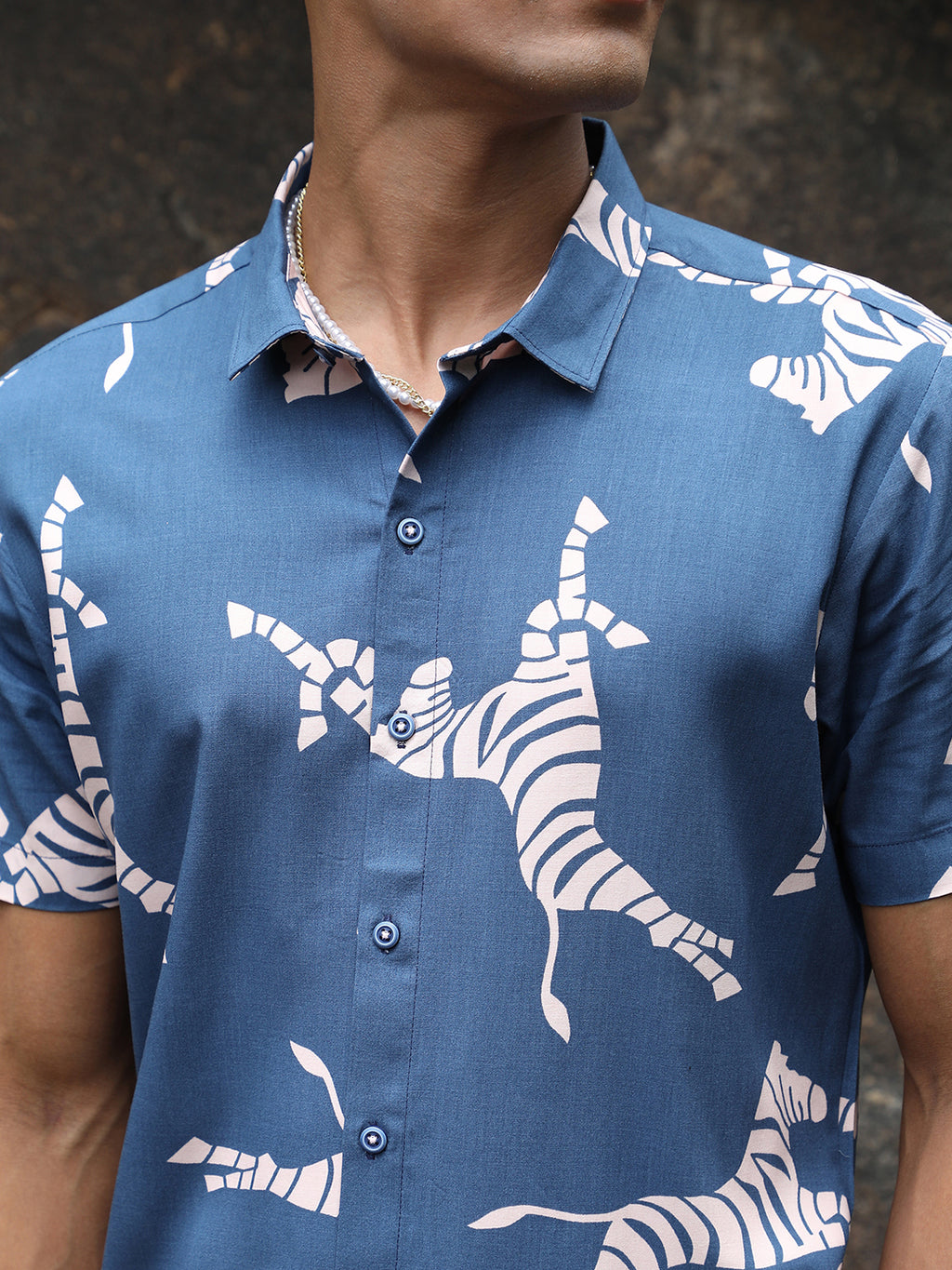 Contrast Zebra Shirt