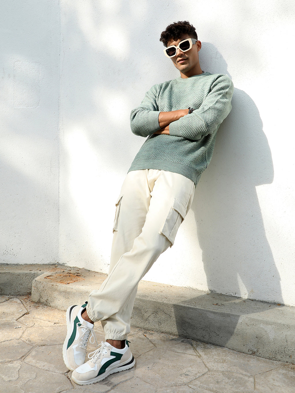 Textured Knit Pullover Sweater