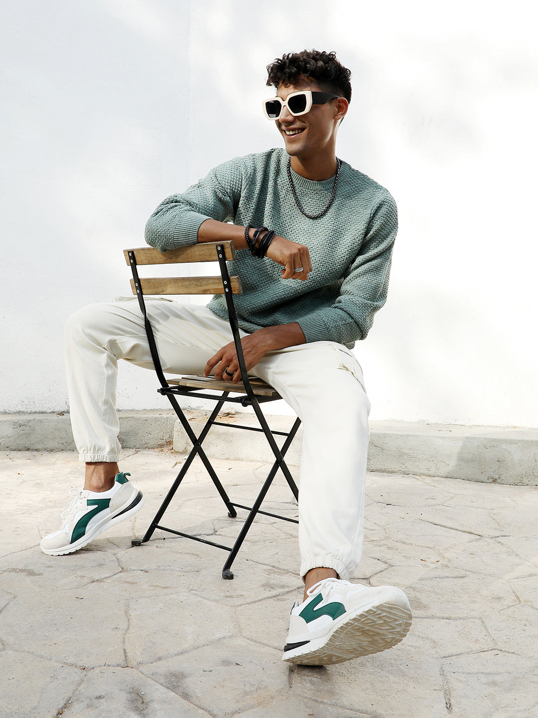 Textured Knit Pullover Sweater