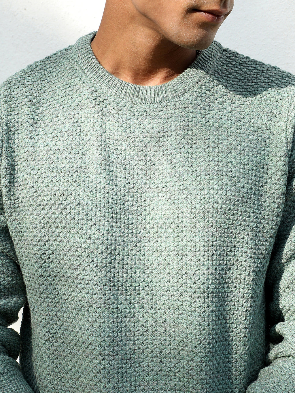 Textured Knit Pullover Sweater