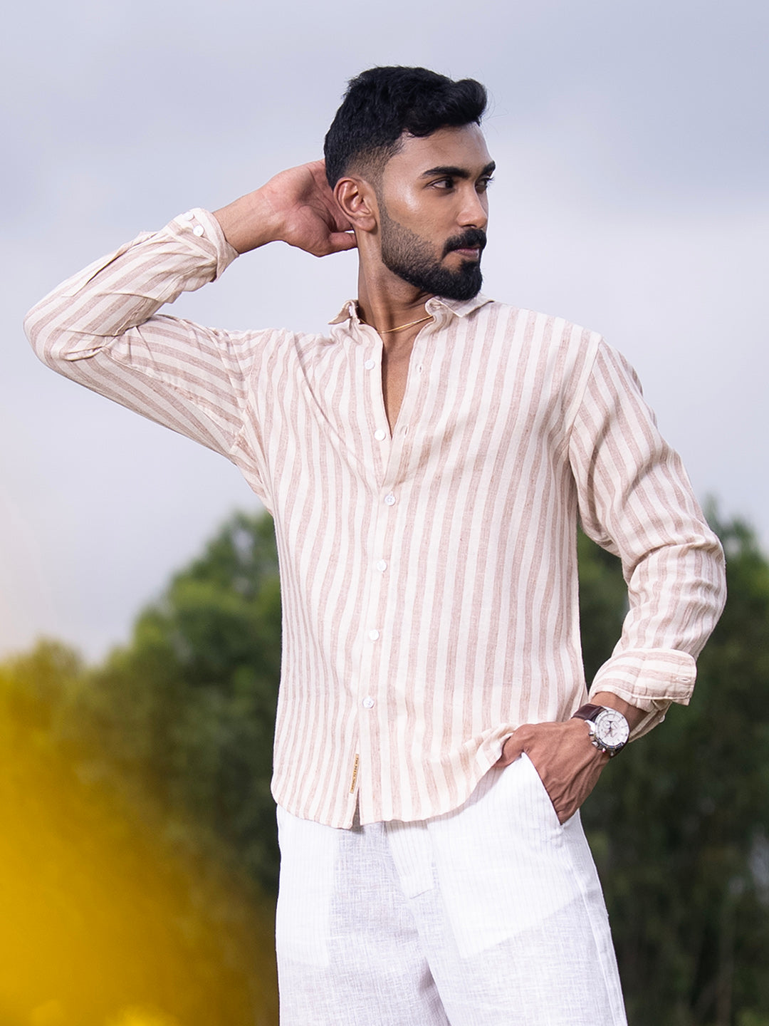 Heathered-Stripe Shirt