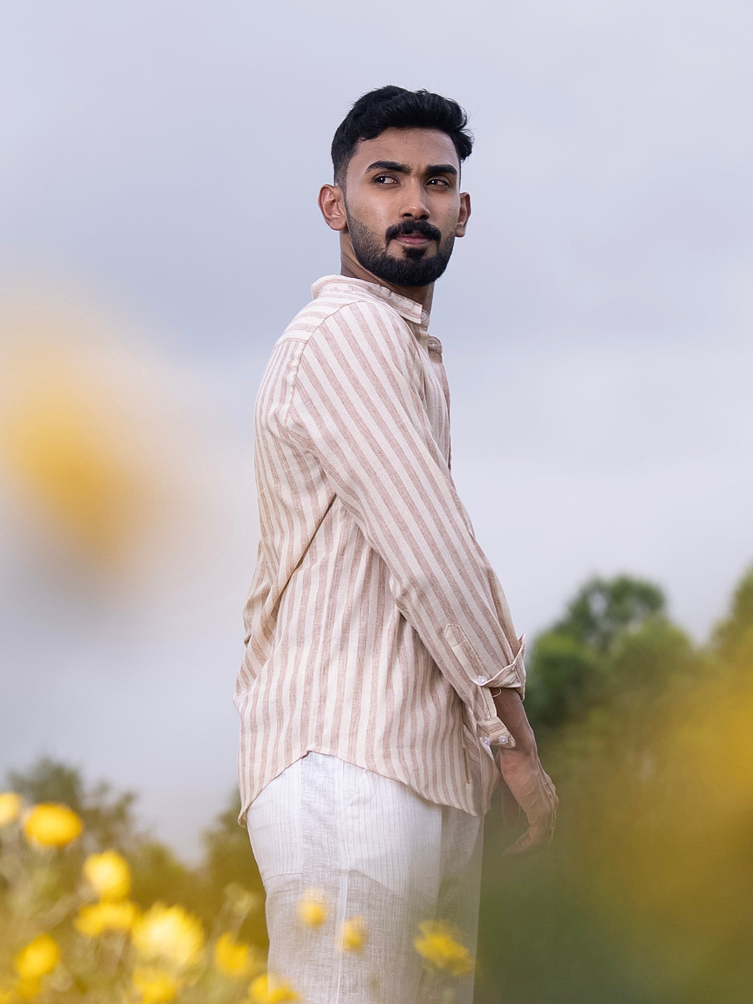 Heathered-Stripe Shirt