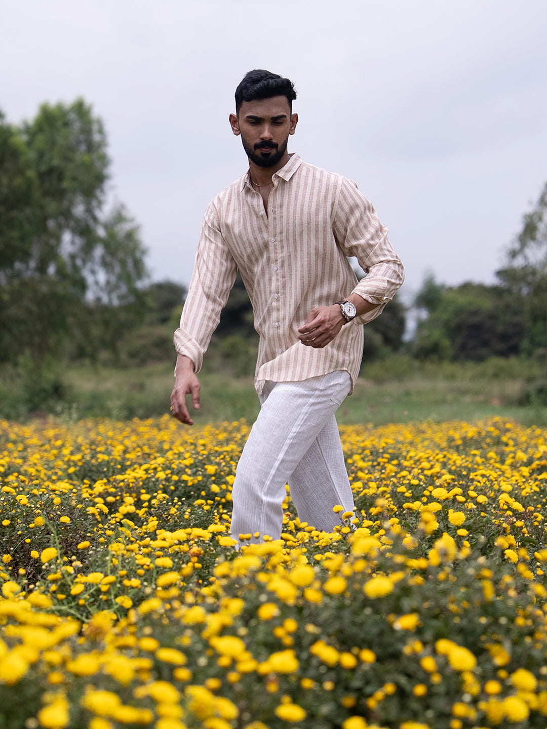 Heathered-Stripe Shirt