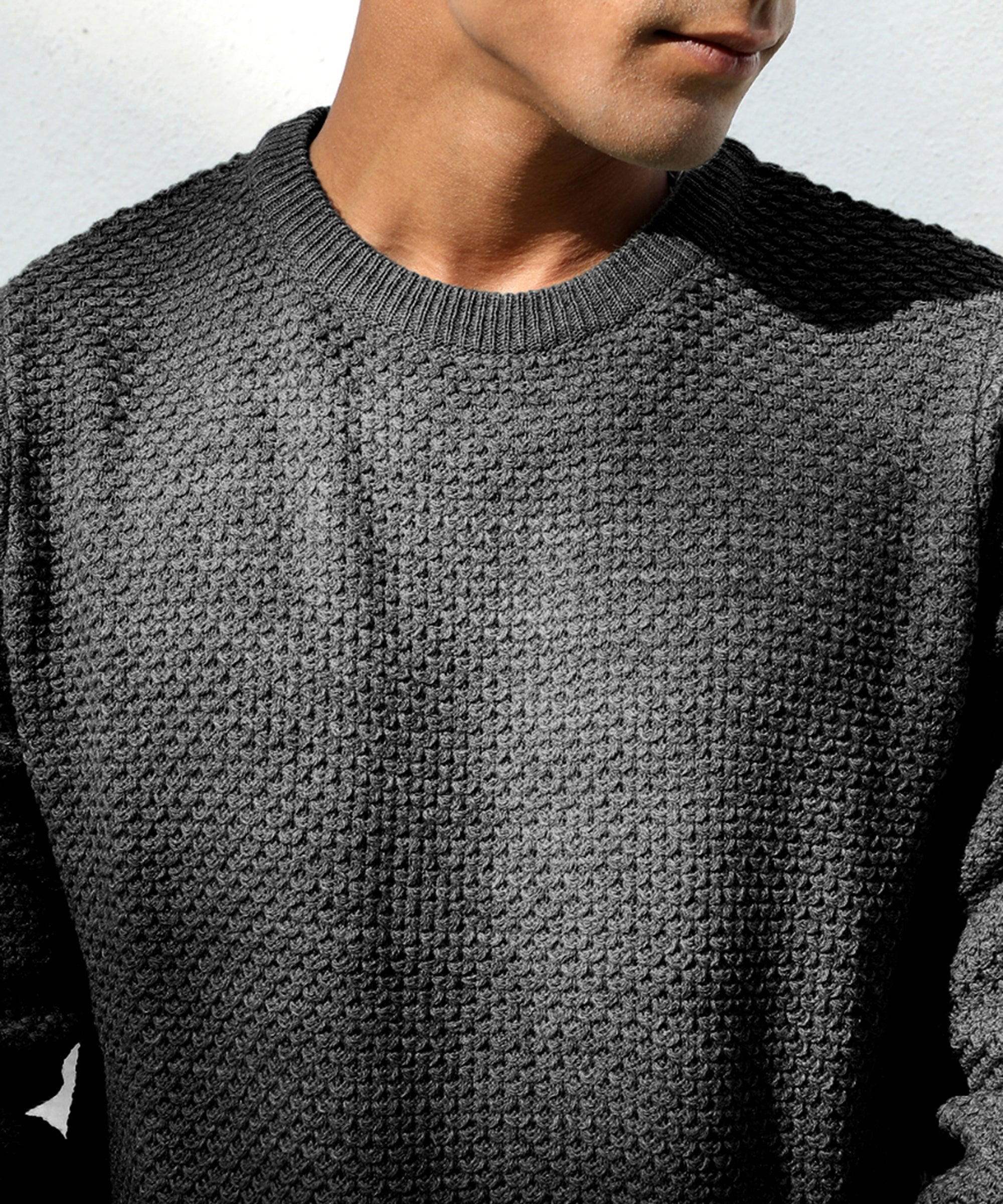 Solid Knitted Pullover Sweater