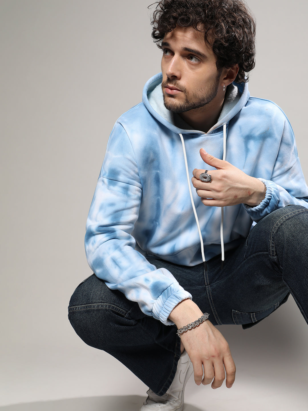 Tie Dye Oversized Hoodie With Kangaroo Pocket XL - Main Image