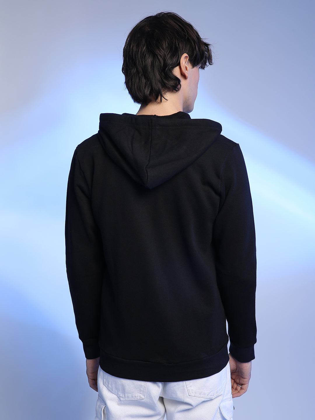 Zip-Front Hoodie With Contrast Drawstring